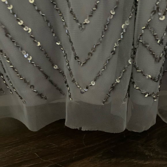 Grey Beaded Adrianna Papell Bridesmaid Dress - Picture 6 of 6